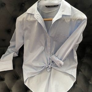 ZARA blue stripes blouse